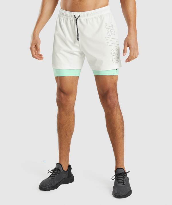 Panske Šortky Gymshark Steve Cook Ranger Biele | SV0285143